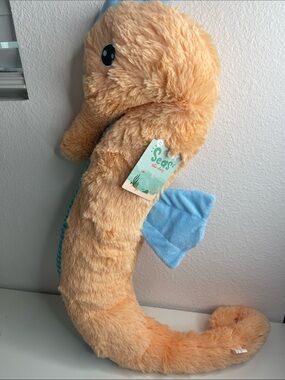 Plush Dog Toy - Peach & Blue new